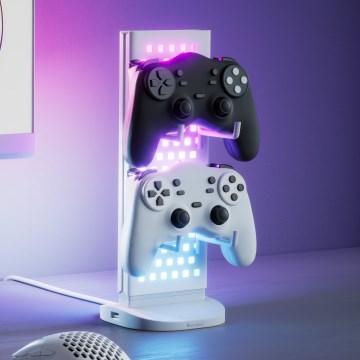 Nanoleaf - LED RGBIC Dimmelhető 3 az 1-ben asztali töltőállomás 5V 2700-6500K fehér