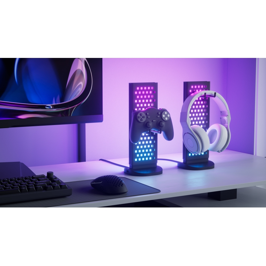Nanoleaf - LED RGBIC állítható fényerejű, tölthető asztali állomás 5V 2700-6500K fekete