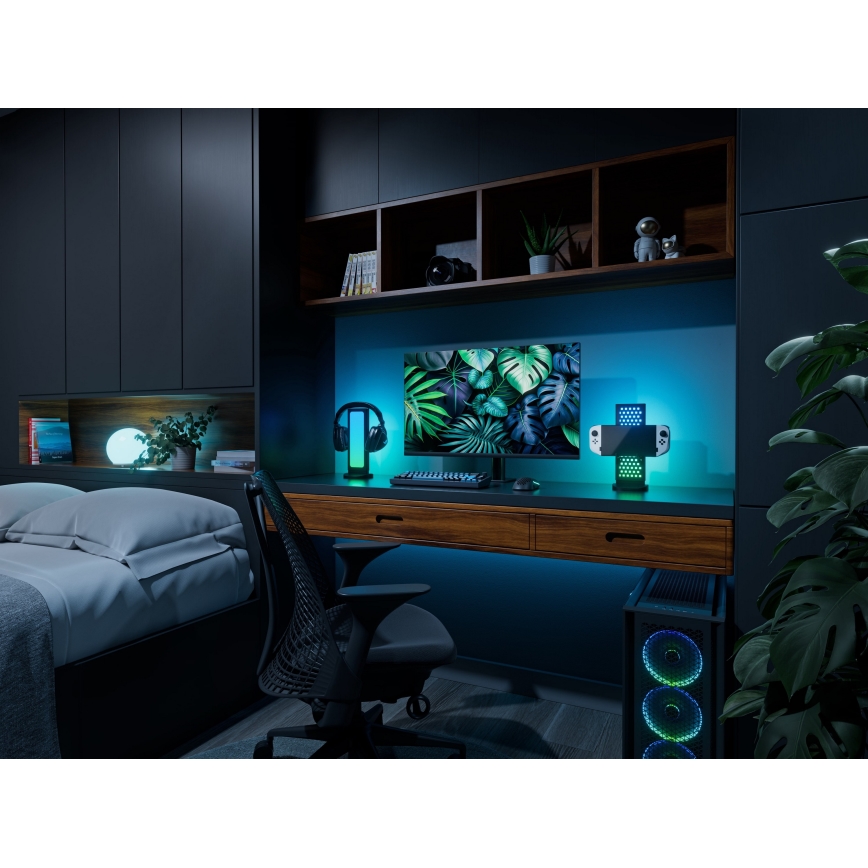 Nanoleaf - LED RGBIC állítható fényerejű, tölthető asztali állomás 5V 2700-6500K fekete