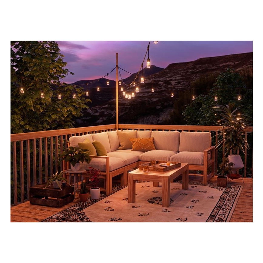 Nanoleaf - Bővítő készlet LED RGBWIC, fényerőszabályozható kültéri fényfüzér, 20×LED, 15 m, 2700–6500 K, Wi‑Fi, IP65