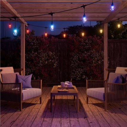 Nanoleaf - Bővítő készlet LED RGBWIC, fényerőszabályozható kültéri fényfüzér, 20×LED, 15 m, 2700–6500 K, Wi‑Fi, IP65