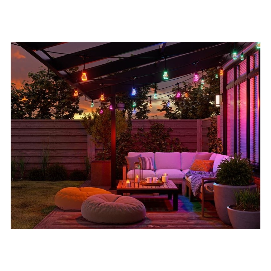 Nanoleaf - Bővítő készlet LED RGBWIC, fényerőszabályozható kültéri fényfüzér, 20×LED, 15 m, 2700–6500 K, Wi‑Fi, IP65