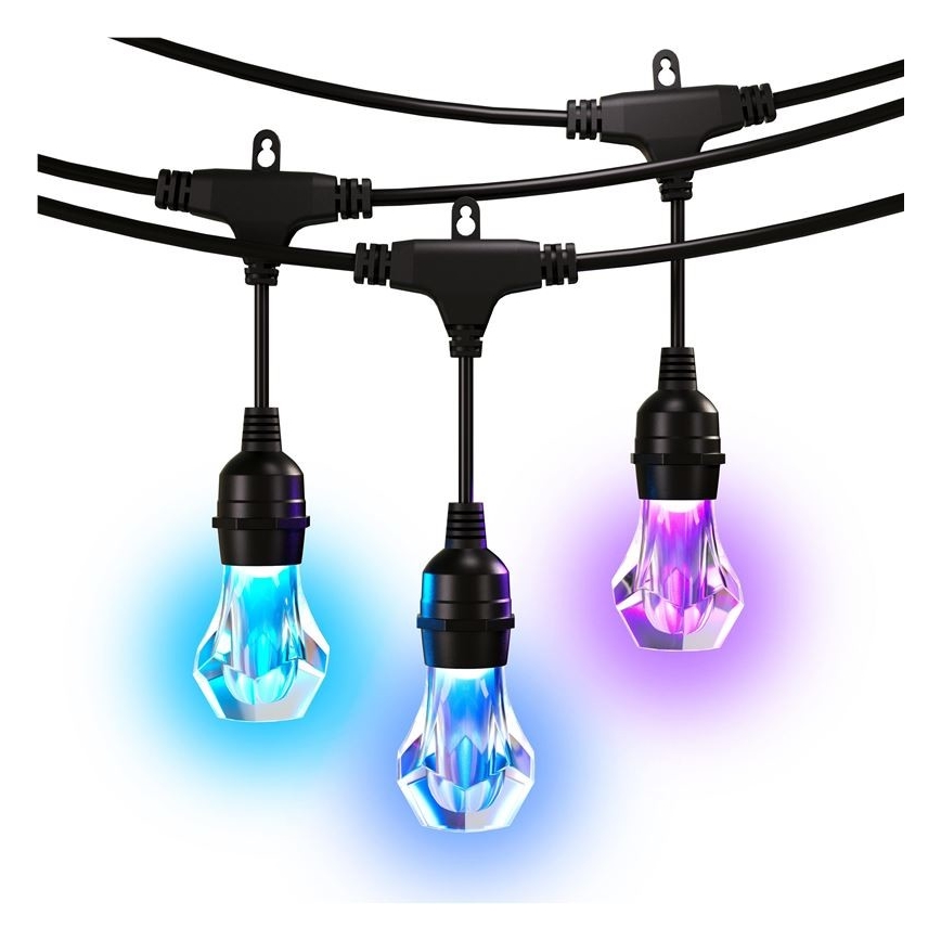Nanoleaf - Bővítő készlet LED RGBWIC, fényerőszabályozható kültéri fényfüzér, 20×LED, 15 m, 2700–6500 K, Wi‑Fi, IP65