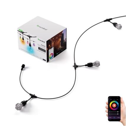 Nanoleaf - Kiegészítő készlet LED RGBWIC Dimmelhető kültéri lánc GIRLANDA 20xLED 15m 2700-6500K Wi-Fi IP65