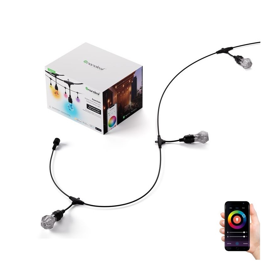 Nanoleaf - Kiegészítő készlet LED RGBWIC Dimmelhető kültéri lánc GIRLANDA 20xLED 15m 2700-6500K Wi-Fi IP65