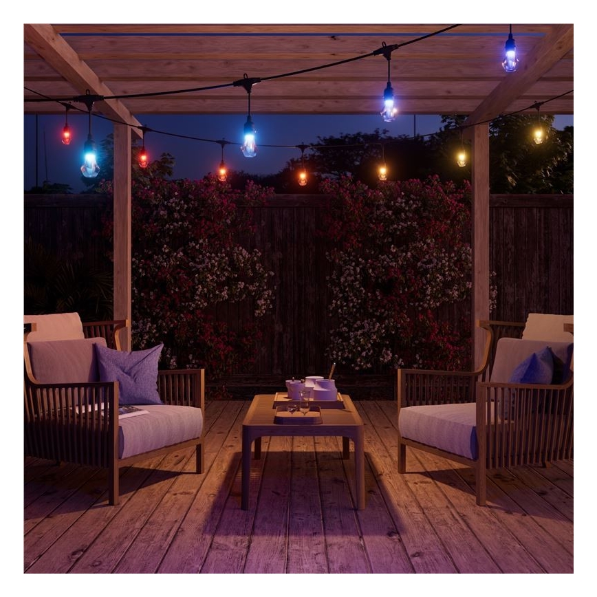 Nanoleaf - LED RGBWIC, fényerőszabályozható kültéri girlanda, 20 LED, 15 m, 2700–6500 K, Wi-Fi, IP65