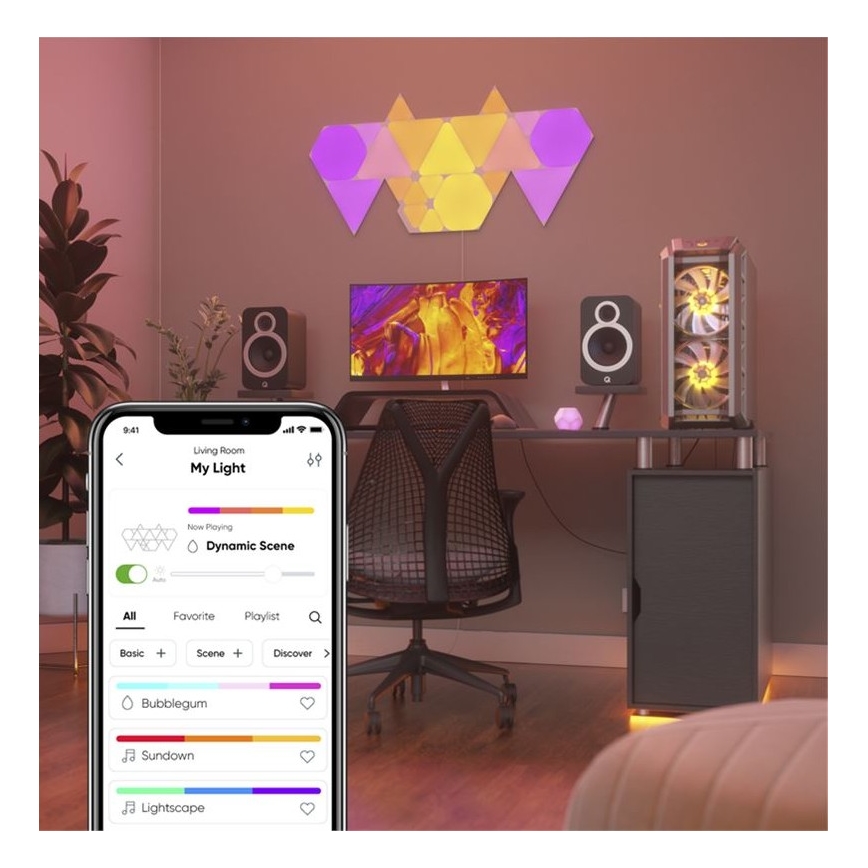 Nanoleaf NL47-0002TW-9PK - 9x LED RGB fényerő-szabályozó panel Háromszög LED / 1,5 W Wi-Fi