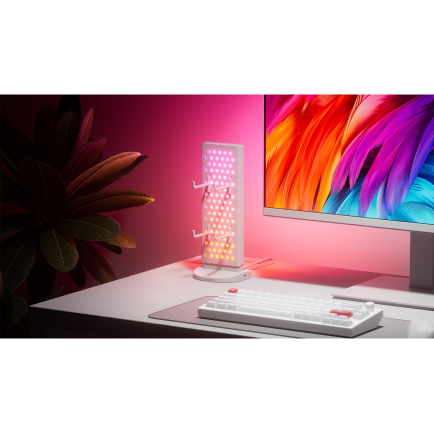 Nanoleaf - LED RGBIC fényerőszabályozható asztali töltőállomás 3 az 1-ben 5V 2700-6500K fekete
