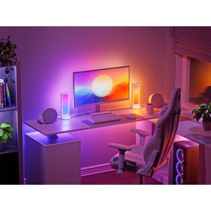 Nanoleaf - LED RGBIC fényerőszabályozható asztali töltőállomás 3 az 1-ben 5V 2700-6500K fekete