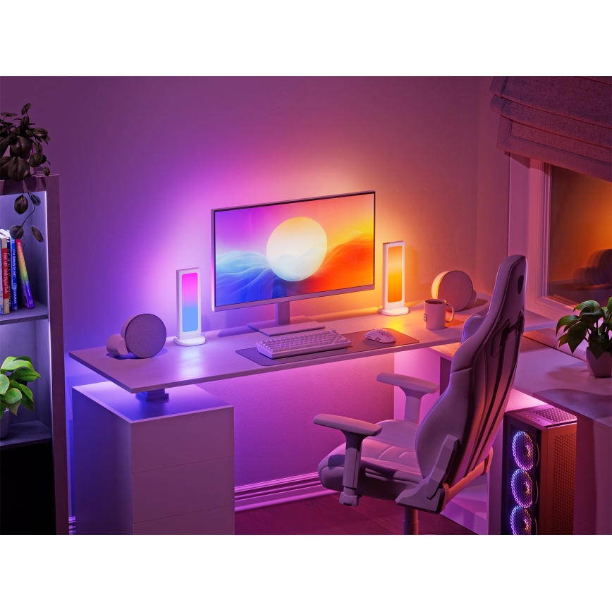 Nanoleaf - LED RGBIC fényerőszabályozható asztali töltőállomás 3 az 1-ben 5V 2700-6500K fekete