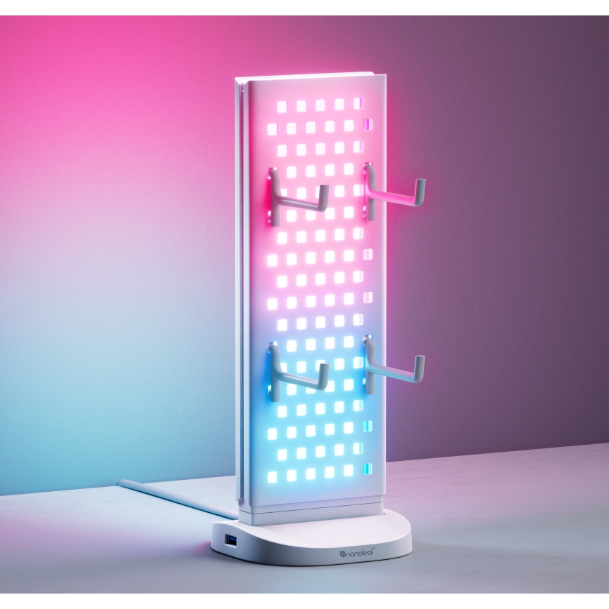 Nanoleaf - LED RGBIC Dimmelhető 3 az 1-ben asztali töltőállomás 5V 2700-6500K fehér