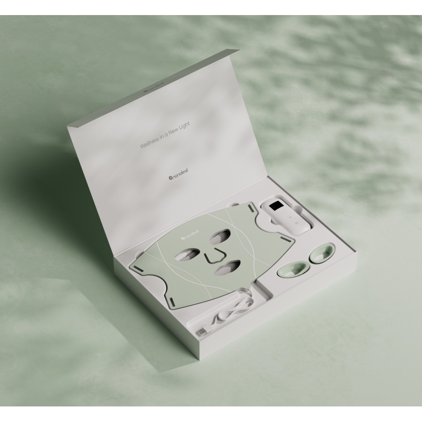 Nanoleaf - LED RGB+IR Arcterápiás maszk LED/5W/2500 mAh + távirányítás