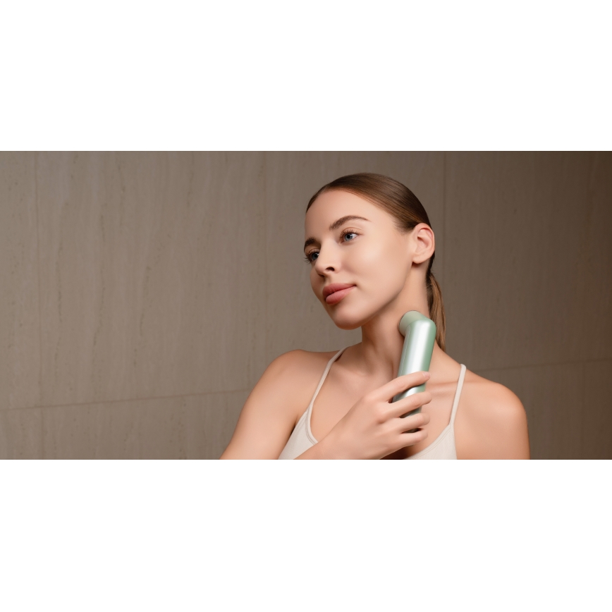 Nanoleaf - LED ultrahangos bőrfiatalító készülék 6 az 1-ben 5W/2500 mAh mentazöld