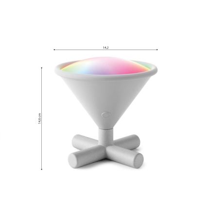 Nanoleaf - LED RGBW állítható fényerejű, újratölthető asztali lámpa UMBRA CONO LED/2,4W/5V 2700-6500K 2530 mAh szürke