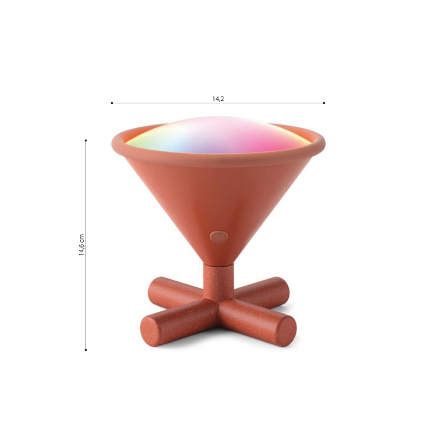 Nanoleaf - LED RGBW állítható fényerejű, tölthető asztali lámpa UMBRA CONO LED/2,4W/5V 2700-6500K 2530 mAh barna