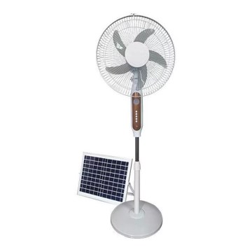 Napelemes álló ventilátor 15W/4V/230V 120 cm fehér
