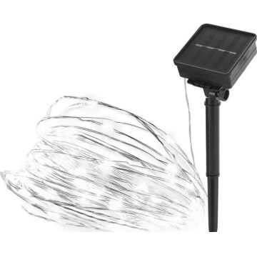 Napelemes fényfüzér 120xLED/2,4W/1,2V 12m IP44 600 mAh hideg fehér