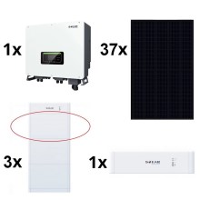 Napelemes készlet SOFAR Solar - 14,8kWp panel RISEN Full Black +15kW SOLAX átalakító 3p + 15kWh elemek SOFAR akkumulátorvezérlő egységgel
