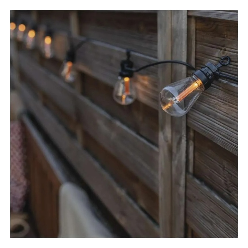 Napelemes LED dekorációs fényfüzér 10xLED/0,6W/1,2V 4,5m IP44 800 mAh