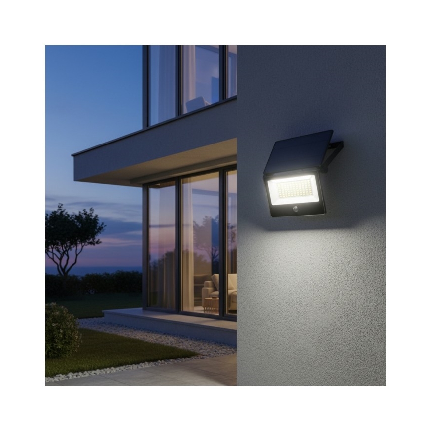 Napelemes LED reflektor érzékelővel NCS G2 LED/30W/3,7V 3000/4000/6500K IP54 5200 mAh
