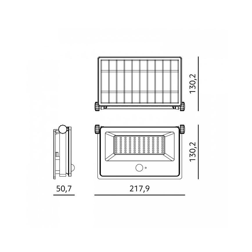 Napelemes LED reflektor érzékelővel NCS G2 LED/30W/3,7V 3000/4000/6500K IP54 5200 mAh
