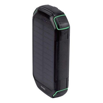 Napelemes power bank beépített lámpával Power Delivery 30000mAh/20W/5V fekete