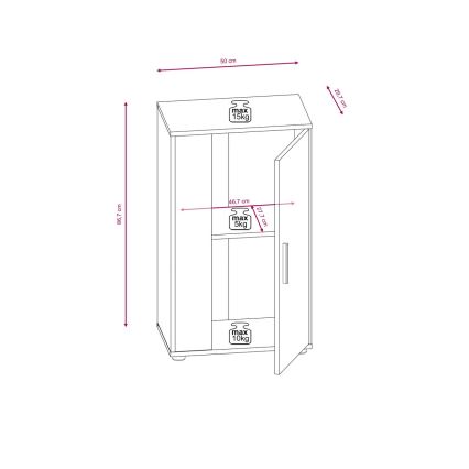 Nappali szekrénysor BRICK fehér/fekete