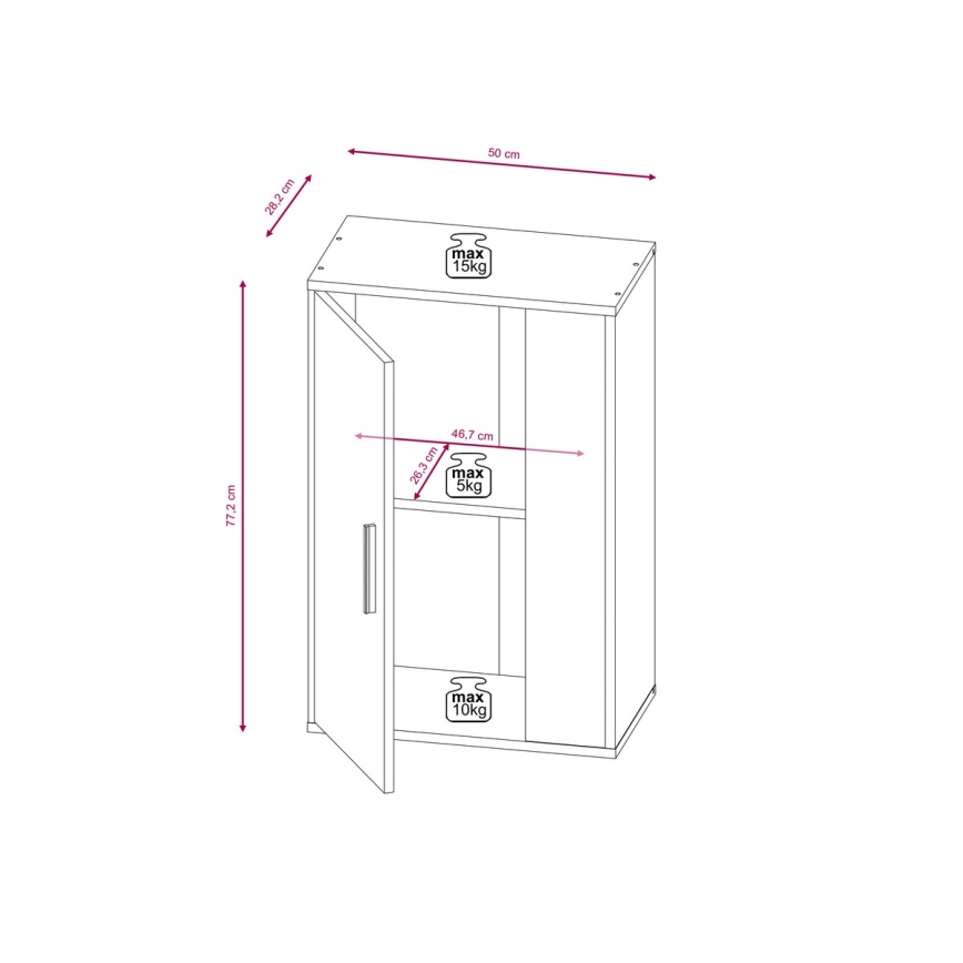 Nappali szekrénysor BRICK fehér/fekete