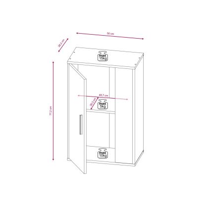 Nappali szekrénysor BRICK sonoma tölgy/fehér