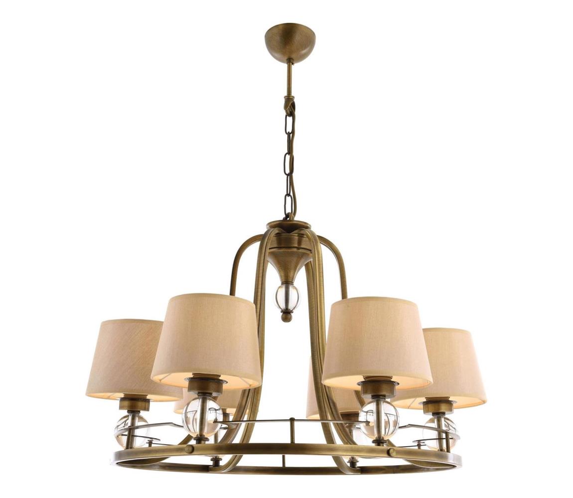 NARA láncos csillár 6xE27/40W/230V, sárgaréz 301AUR1113