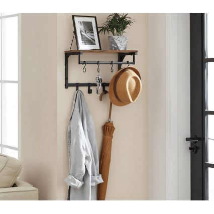 NATE fali fogas polccal, barna/fekete