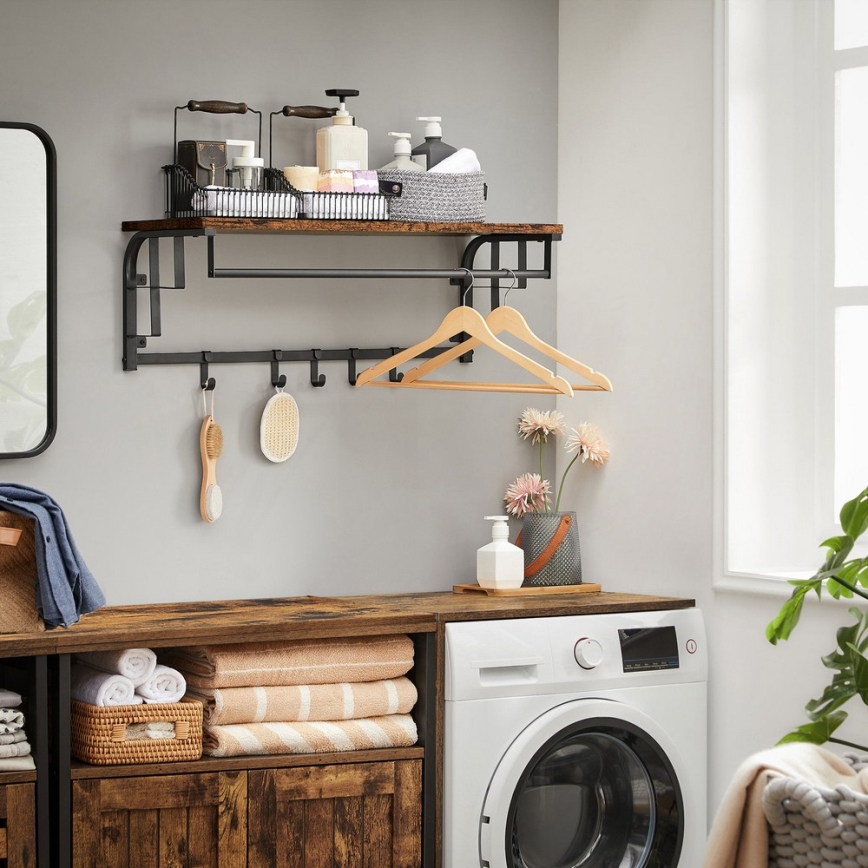 NATE fali fogas polccal barna/fekete