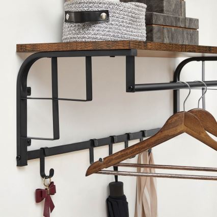 NATE fali fogas polccal barna/fekete