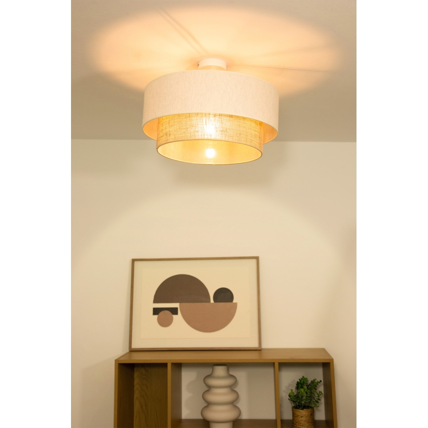NATIA felületre szerelhető csillár 1xE27/60W/230V átm. 45 cm fehér/barna
