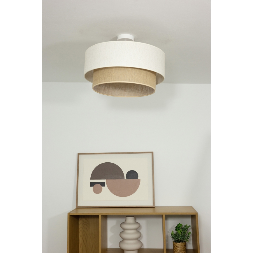 NATIA felületre szerelhető csillár 1xE27/60W/230V átm. 45 cm fehér/barna