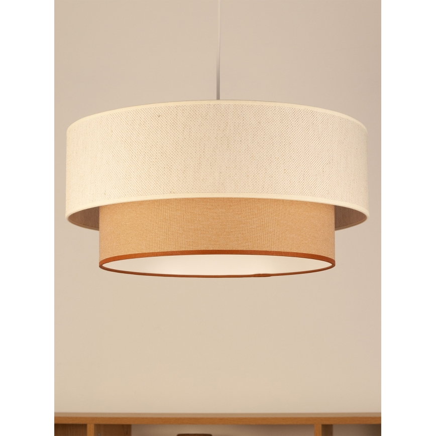 NATIA kábeles csillár 1xE27/60W/230V Ø 45 cm fehér/barna