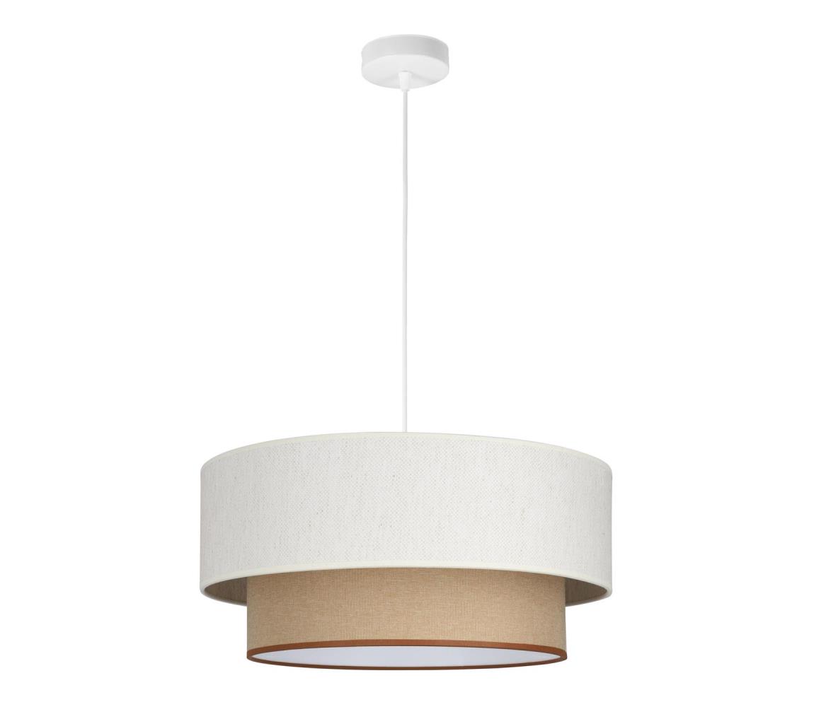 NATIA kábeles függőlámpa 1xE27/60W/230V fehér/barna H0234