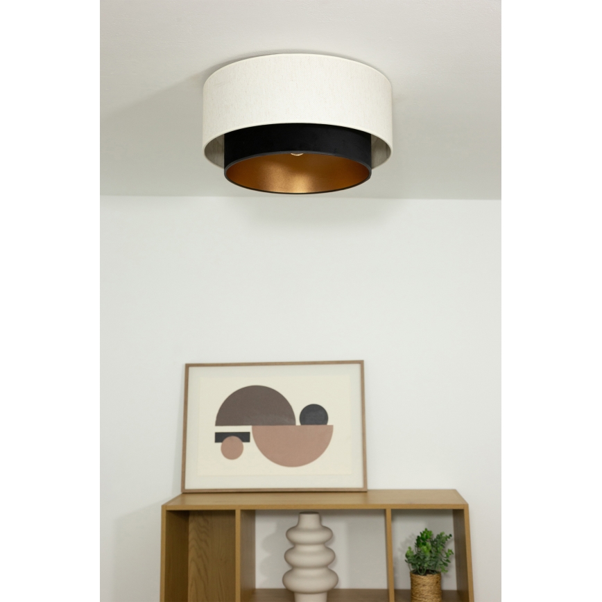 NATIA mennyezeti lámpa 1xE27/60W/230V, átmérő 45 cm, fehér/fekete