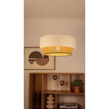 NATIA zsinóros függőlámpa 1xE27/60W/230V fehér/barna