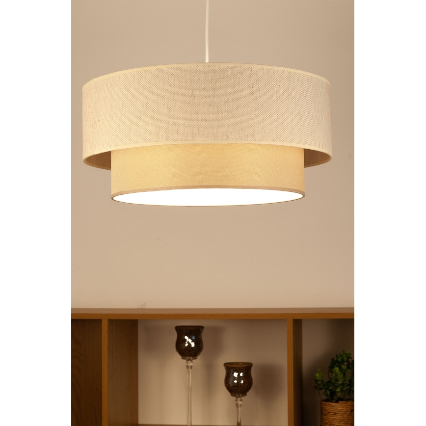 NATIA zsinóros függőlámpa 1xE27/60W/230V krémszínű
