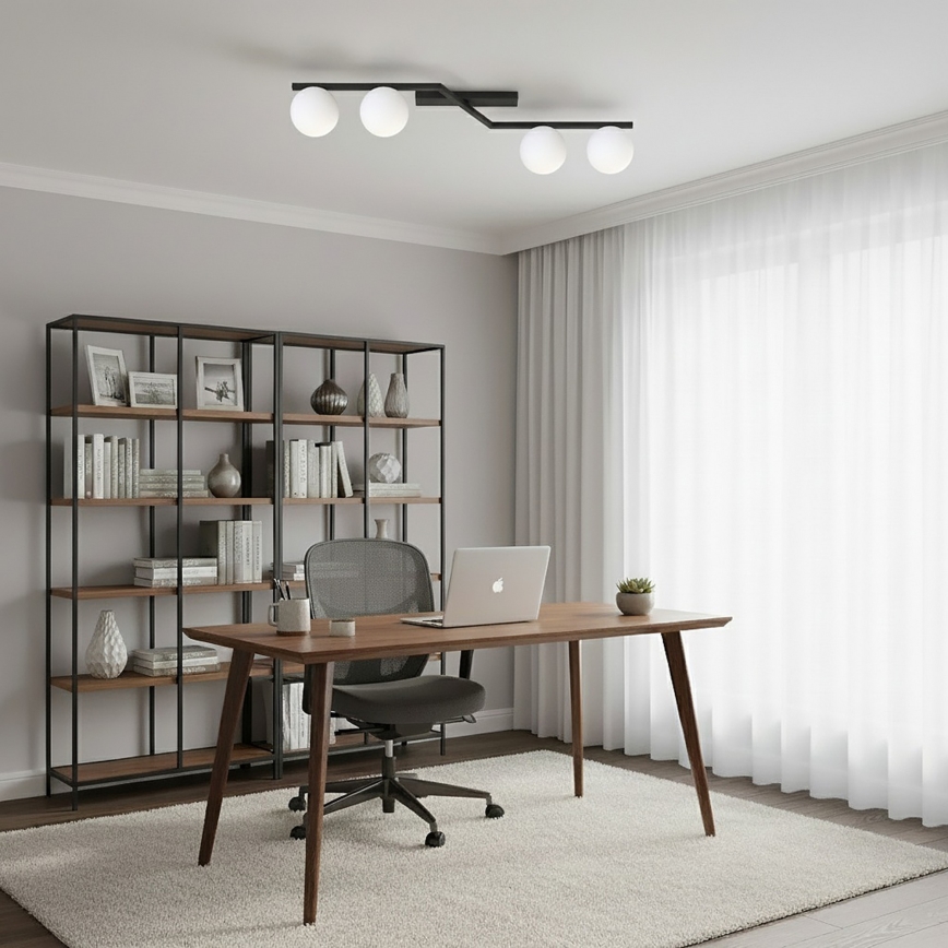 NATON mennyezeti lámpa 4xE14/10W/230V fekete/fehér