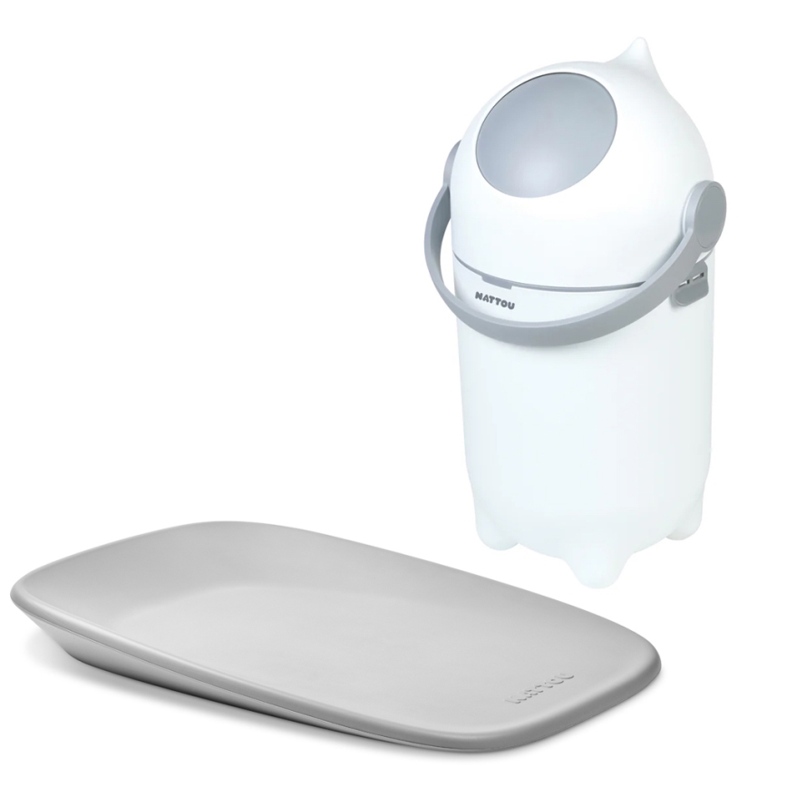 Nattou - Pelenkázó és pelenkázó alátét SOFTY 50x70 cm fehér/szürke