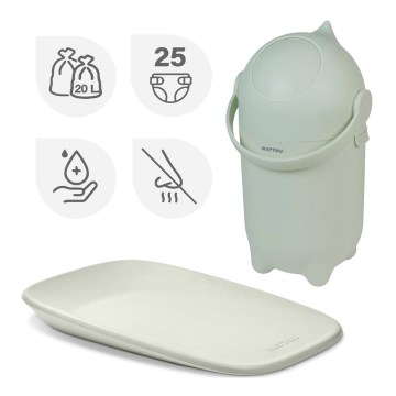 Nattou - Pelenkázó és pelenkázó alátét SOFTY 50x70 cm zöld