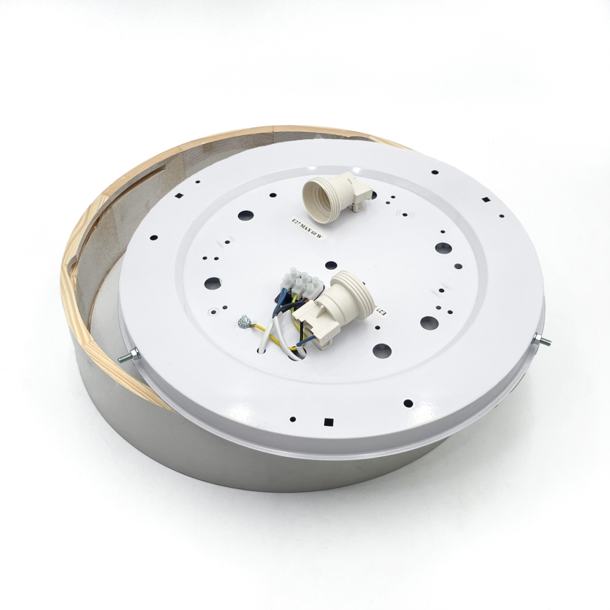 NATURAL mennyezeti lámpa 3xE27/15W/230V, Ø 37,5 cm, fenyő/fehér