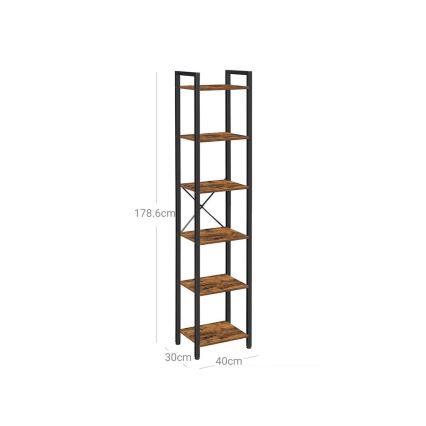 NAVARO könyvespolc 40x179x30 cm barna/fekete