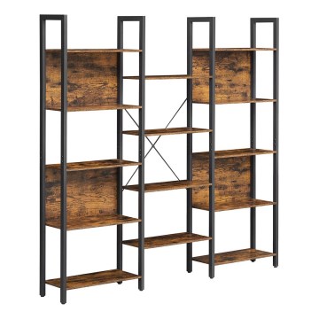 NAVARO könyvespolc barna/fekete