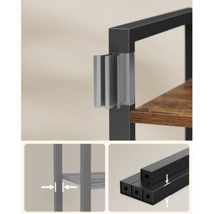 NAVARO könyvespolc barna/fekete