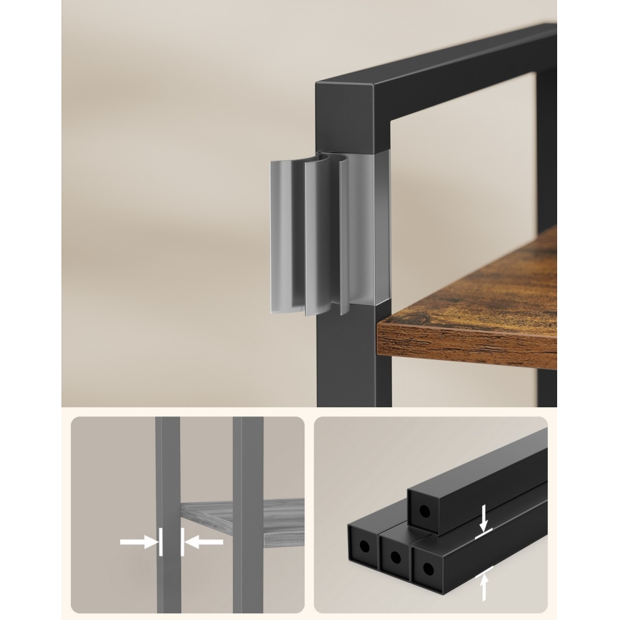 NAVARO könyvespolc barna/fekete