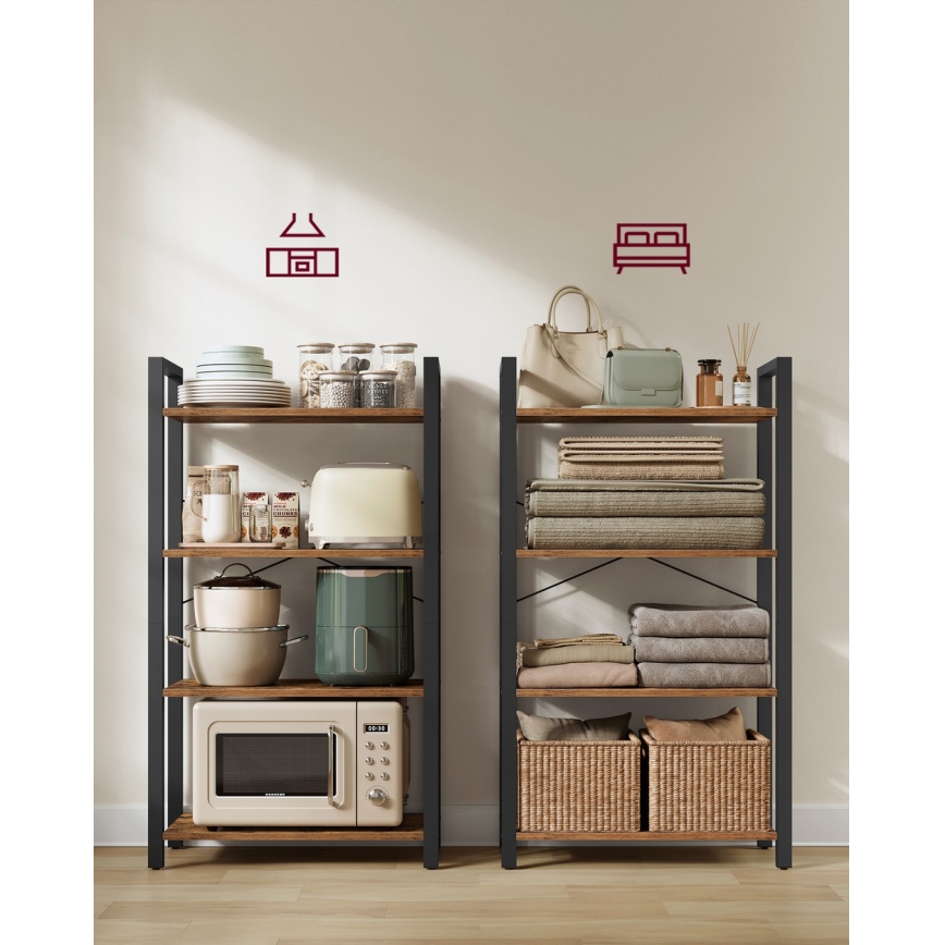 NAVARO könyvespolc barna/fekete