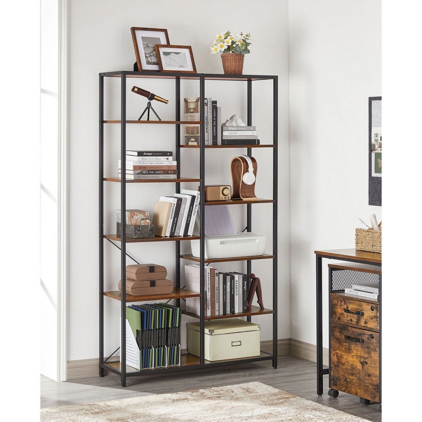 NAVARO könyvespolc barna/fekete